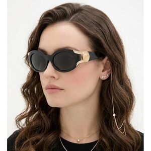 NWT Versace VE4503U Black Oval 55mm Sunglasses